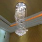 Modern Crystal Chandelier Luxury Round Spiral Lamp Clear LED Light Lighting Fixture D 31.5“