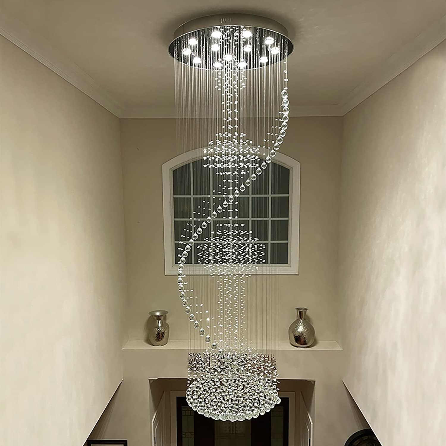 Spiral Staircase Chandelier Modern LED Ceiling Light Fixture Flush Mount