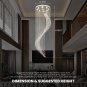 High Ceiling Chandelier Modern Large Raindrop Chandelier Moon Shaped Wave D 31.5â