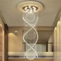 Luxury Chandelier for Staircase Modern Crystal Raindrop Flush Mount Ceiling Light Fixtures D25.6"
