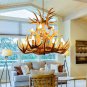 Antler Chandelier Lighting Faux Decoration Antlers Pendant Lighting 12 Lights Retro Resin Deer Horn