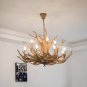 Farmhouse Antler Chandelier, 12 Lights Double Layer, Country Style Deer Horn Pendant Light Brown