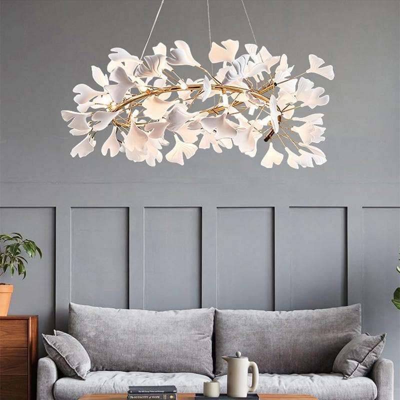 Lustre Luxury Branches Chandeliers Ceramic Ginkgo Biloba Chandelier D 23.62 X H 13.75&acirc;��