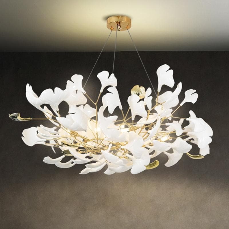 Lustre Luxury Branches Chandeliers Ceramic Ginkgo Biloba Chandelier D 31.5 X H 13.75&acirc;��