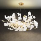 Lustre Luxury Branches Chandeliers Ceramic Ginkgo Biloba Chandelier D 31.5 X H 13.75”