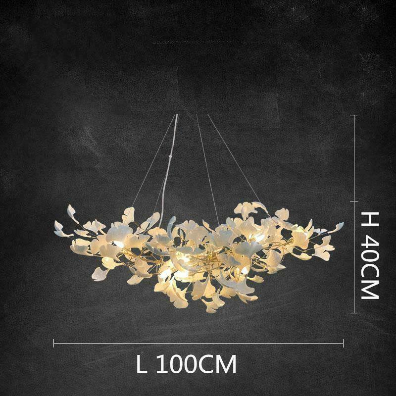 Lustre Luxury Branches Chandeliers Ceramic Ginkgo Biloba Chandelier D 40 X H 13.75&acirc;��
