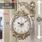 Hanging Wall Clock French Style Metal Round Display Roman Numerals Antique Style