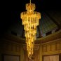 Crystal Long Chandelier Duplex Hollow High Staircase Hotel Lobby Pendant lights D 31.5 X H98.5"
