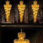 Crystal Long Chandelier Duplex Hollow High Staircase Hotel Lobby Pendant lights D 31.5 X H98.5"