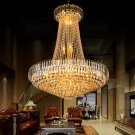 Luxury Crystal LED Chandelier Lobby Deluxe Pendant Lamp Livingroom Light Fixture D31.5 X H35.43"