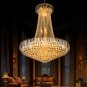 Luxury Crystal LED Chandelier Lobby Deluxe Pendant Lamp Livingroom Light Fixture D39.5X H47.25"