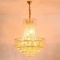 Cretifity Empire Style Gold Crystal Chandelier, Modern K9 Crystal Ceiling Pendant Lighting, Dia 20"