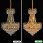 Cretifity Empire Style Gold Crystal Chandelier, Modern K9 Crystal Ceiling Pendant Lighting, Dia 20"