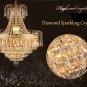 Cretifity Empire Style Gold Crystal Chandelier, Modern K9 Ceiling Pendant Lighting, Dia 24"