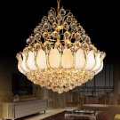 Buddhist lotus Style Gold Crystal Chandelier, Modern K9 Crystal Ceiling Pendant Lighting, Dia 18"