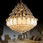 Buddhist lotus Style Gold Crystal Chandelier, Modern K9 Crystal Ceiling Pendant Lighting, Dia 18"