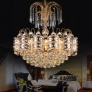 Cretifity Empire Gold Crystal Chandelier, Modern Ceiling Pendant Lighting, Dia 19 X 20.5"