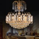 Cretifity Empire Gold Crystal Chandelier, Modern Ceiling Pendant Lighting, Dia 24 X 24.5"