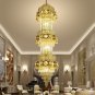 Europen Crystal LED Chandelier Lobby Deluxe Crystal Pendant Lamp Livingroom Light Fixture
