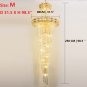 Crystal Long Luxury Chandelier Duplex Hollow High Staircase Hotel Lobby Pendant lamp Light Fixture