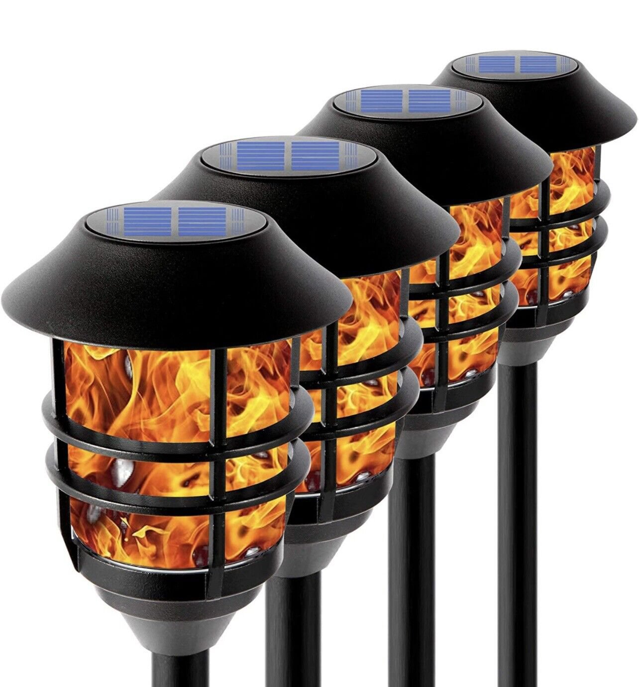 Flickering flame solar pathway flame lights heavy lights security path ...