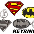 NEW Official DC Comics Batman & Superman Logo Metal Key Rings NEW Official DC Comics Batman & Superman Logo Metal Key Rings