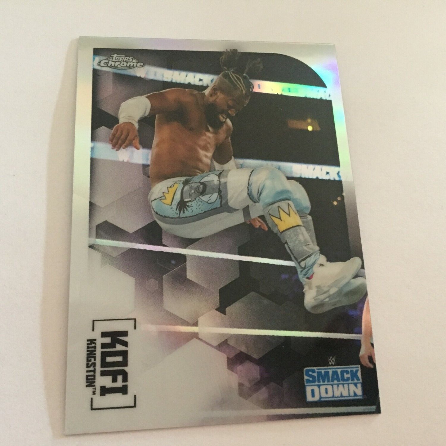 2020 Topps Chrome WWE Smackdown Kofi Kingston IV-15 Silver Trading Card