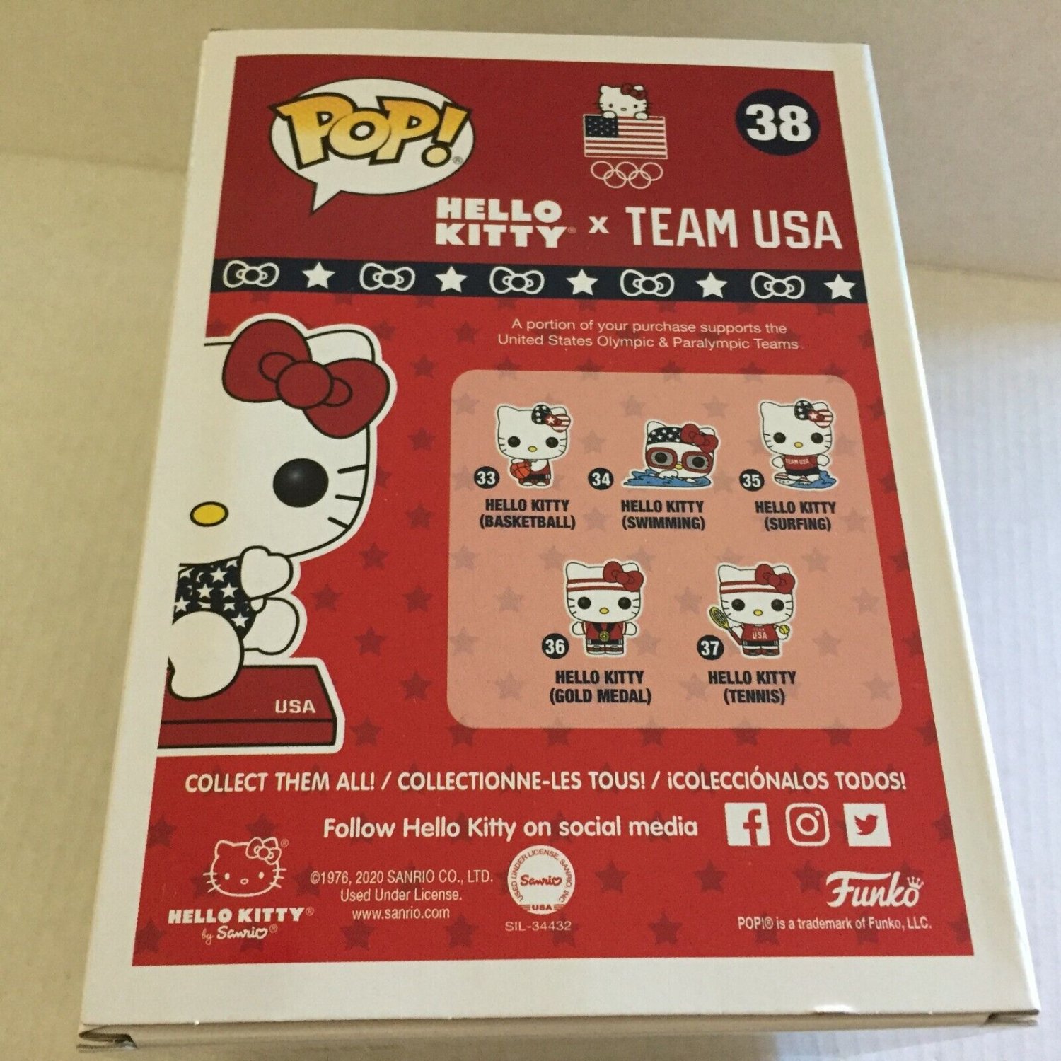 NEW Olympics Team USA Sanrio Hello Kitty Gymnast Exclusive Funko Pop