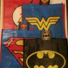 4 New DC Superhero Logos 13'' x 12'' x 6'' Reusable Tote Bags