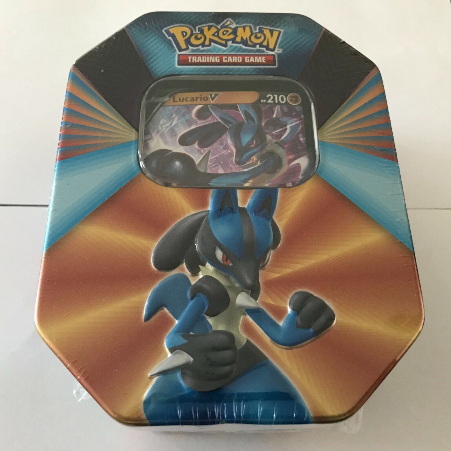 New Sealed 2021 Pokemon Lucario V Forces Tin