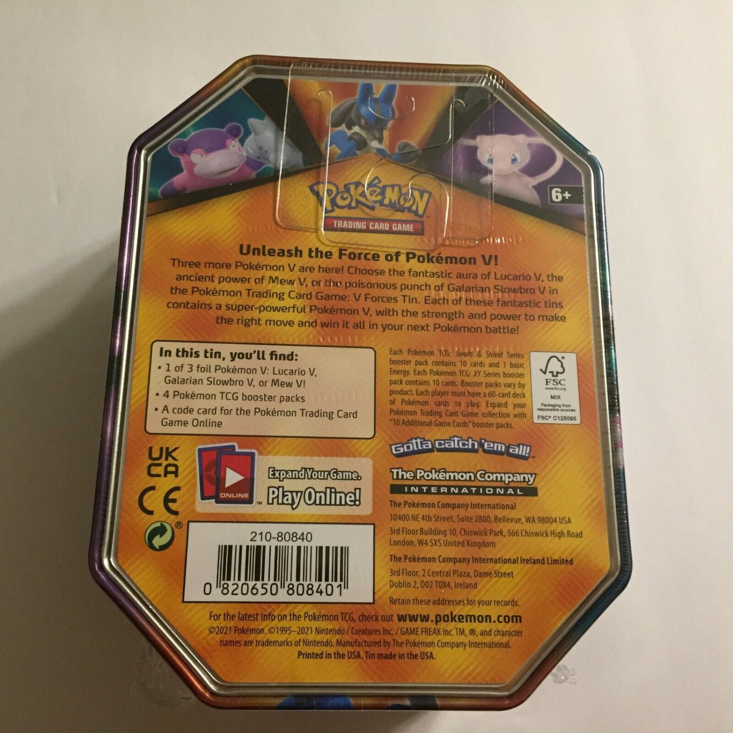 NEW Sealed Pokemon Mew V Forces Tin