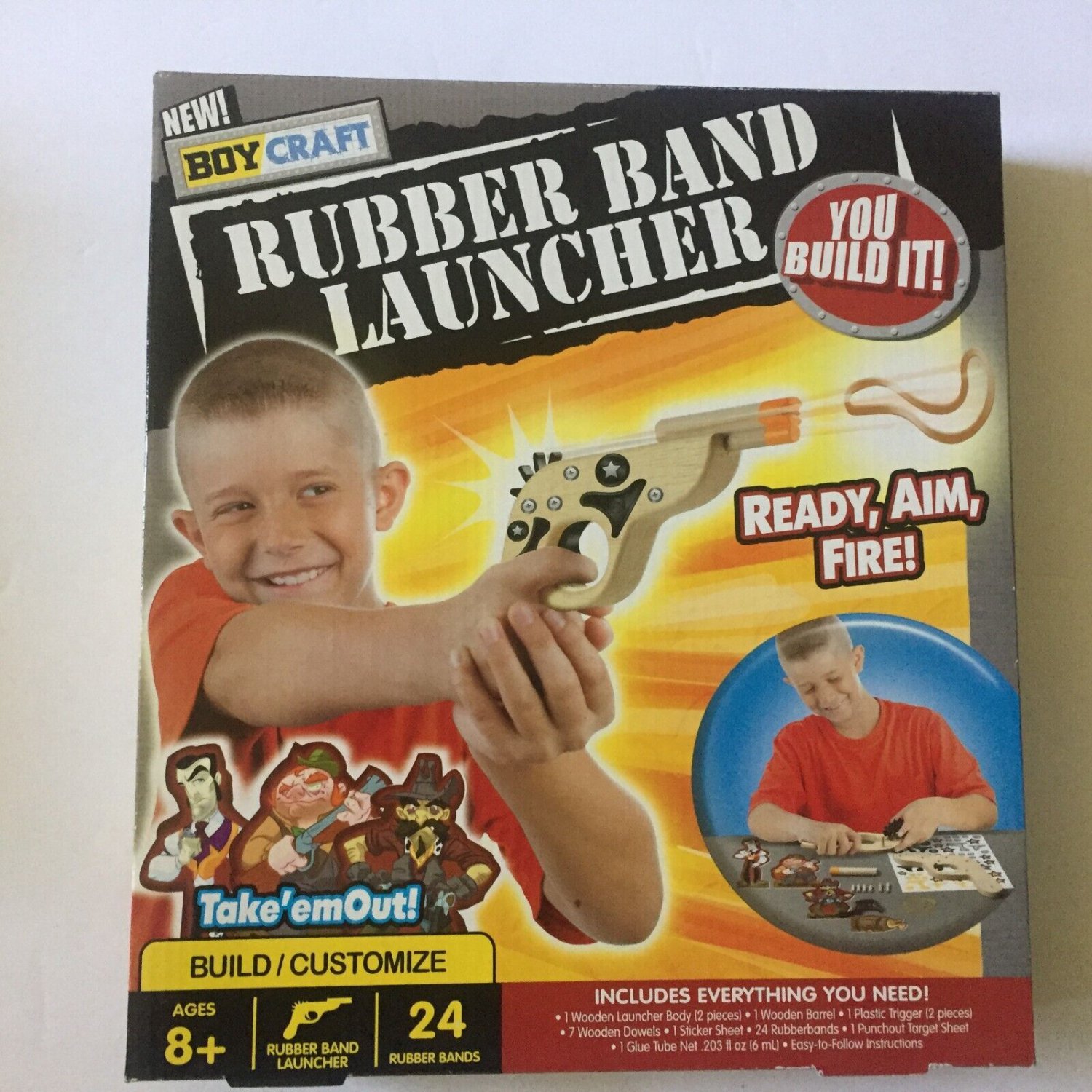 New Boy Craft Rubber Band Launcher Toy with Targets