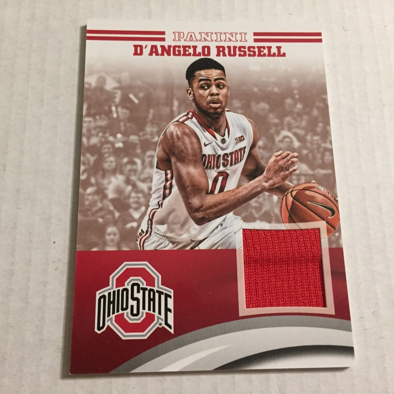 2015 Panini Ohio State Team Collection D'Angelo Russell Jersey Relic Card #DR-OS