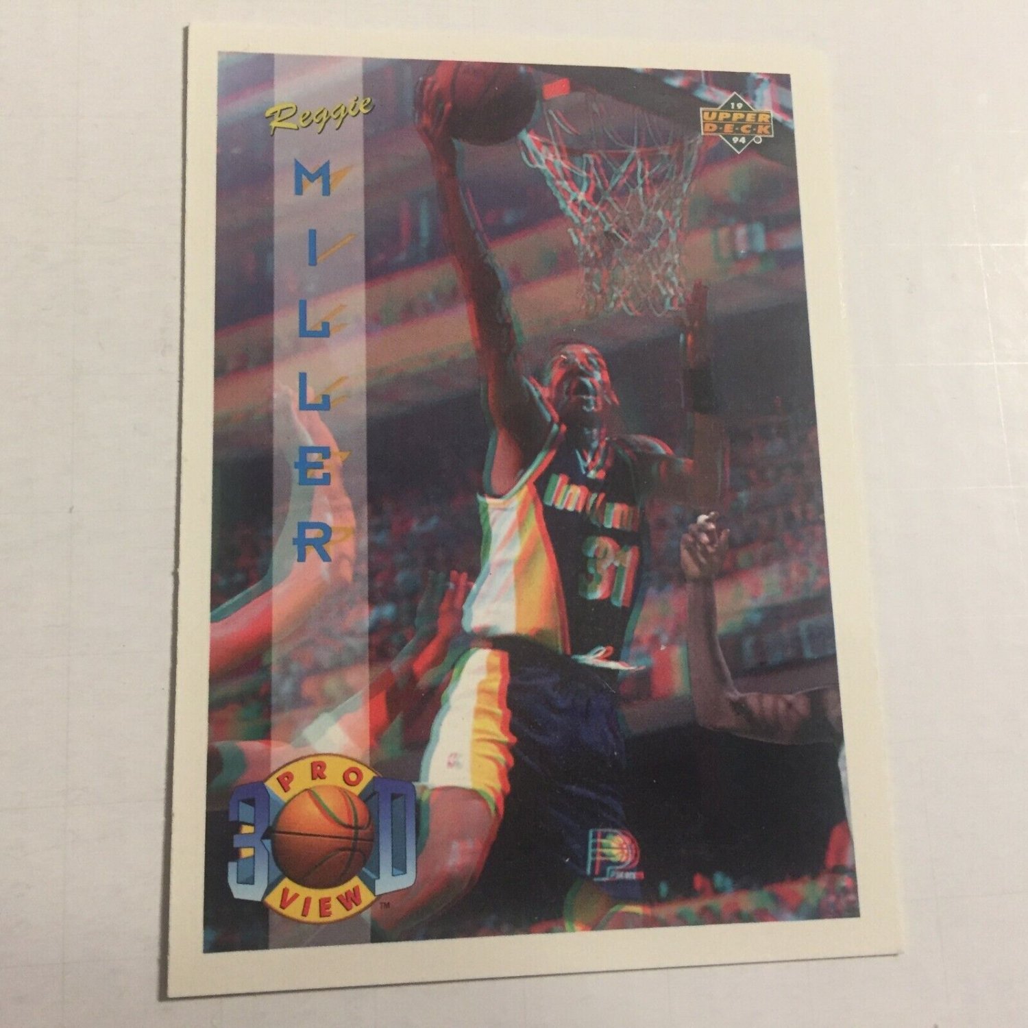 1993 Upper Deck Pro View Indiana Pacers Reggie Miller 3D Trading Card #5
