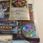 New Pokemon Holo Eevee Chilling Reign 3 Pk Blister Pack + Coin