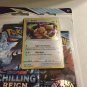 New Pokemon Holo Eevee Chilling Reign 3 Pk Blister Pack + Coin