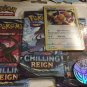 New Pokemon Holo Eevee Chilling Reign 3 Pk Blister Pack + Coin