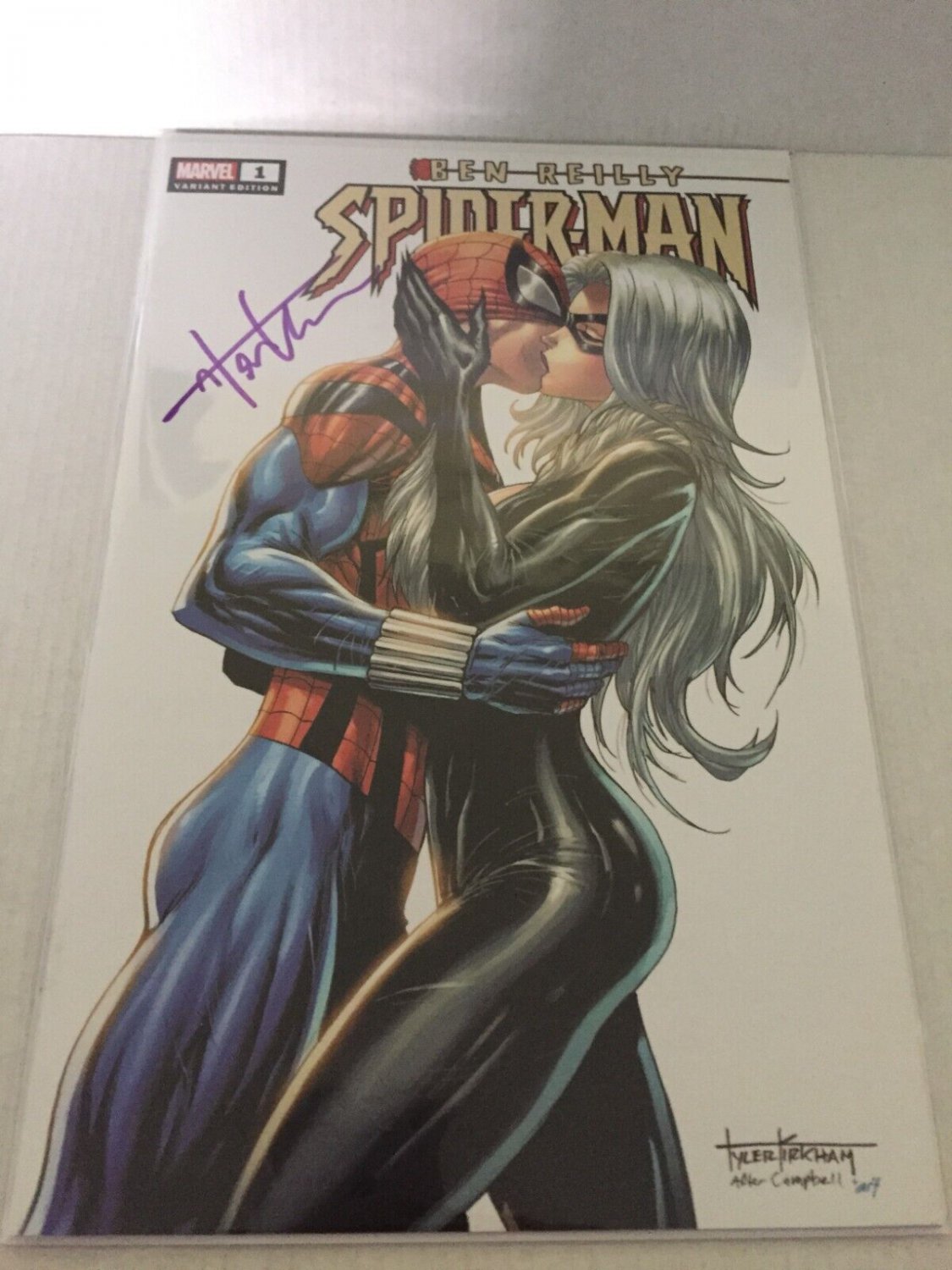 2022 Marvel Ben Reilly Spider Man Kissing Black Cat Variant Edition Signed 5903