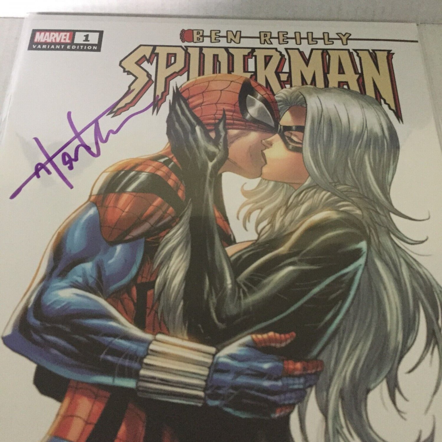 2022 Marvel Ben Reilly Spider Man Kissing Black Cat Variant Edition Signed 9767