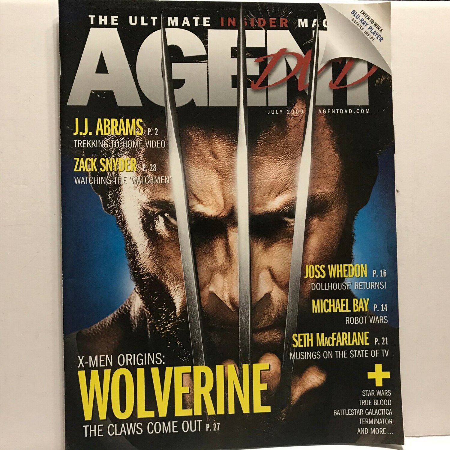 2009 Agent DVD Hugh Jackman Wolverine Magazine