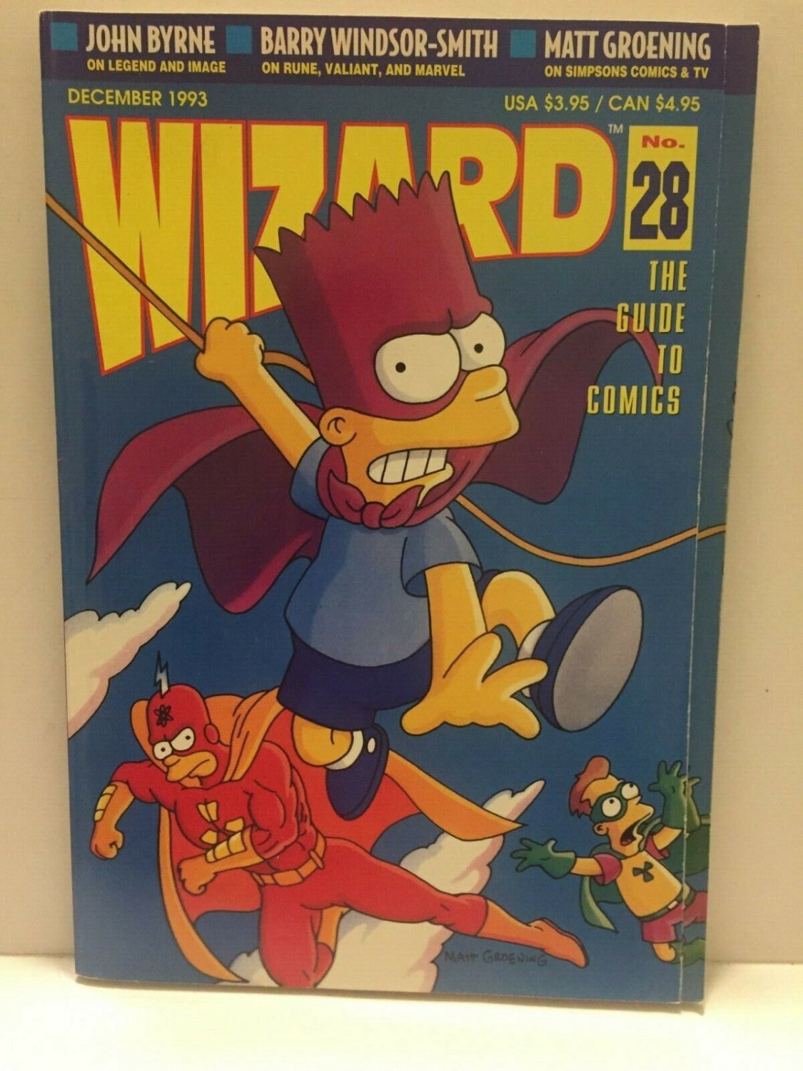 1993 Wizard Comic Book Guide #28 - The Simpsons Bart Man Cover