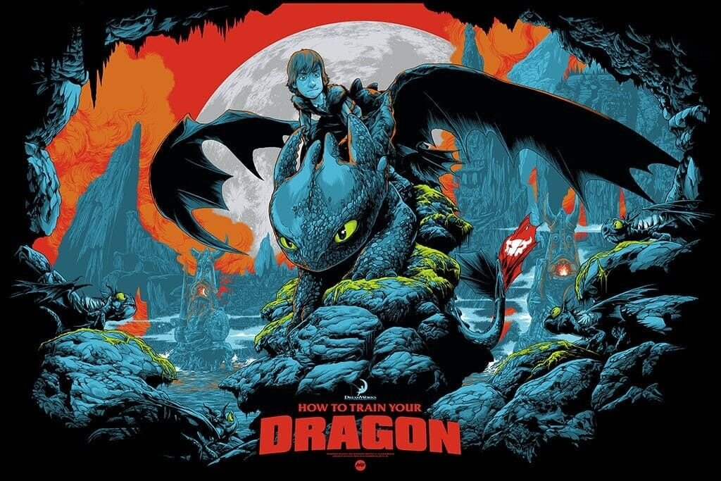 2020 SDCC Mondo How to Train Your Dragon Screenprinted 36'' x 24'' Poster Limite