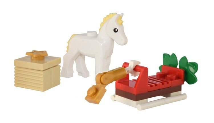 NEW Lego City Horse with Present & Pulling Sleigh Mini-Set