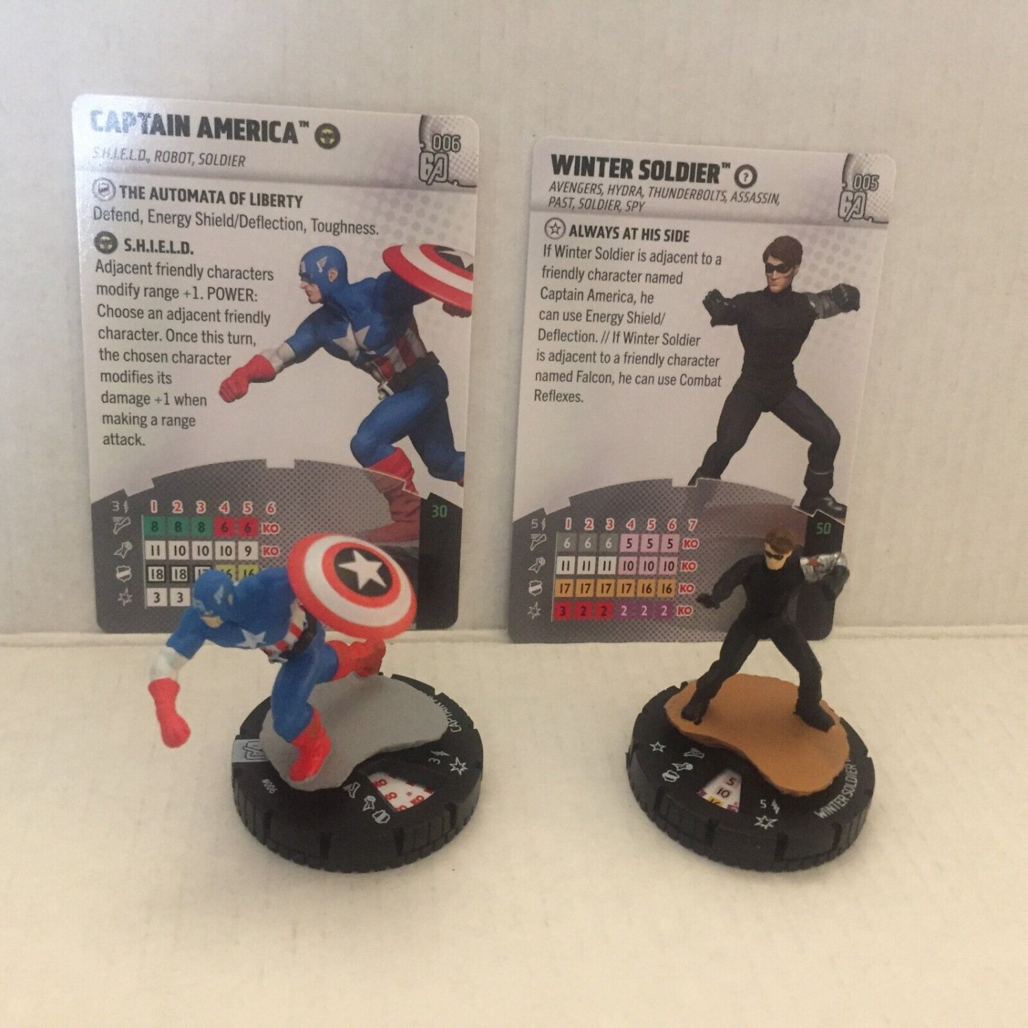 HeroClix Marvel Comics Captain America & Winter Soldier Game Figures & Game Card