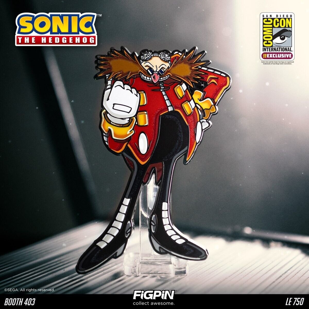 2023 SDCC Sonic Dr Eggman Exclusive Figpin #1357 LE 750