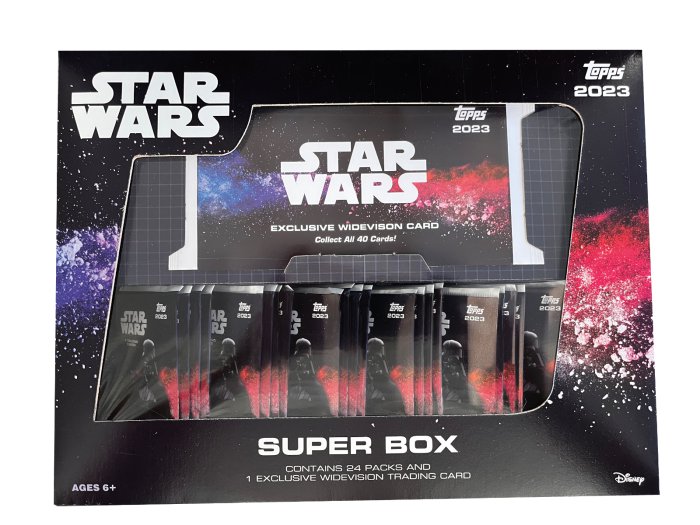 NEW 2023 Topps Star Wars Big Hobby Box - 24 Packs + Exclusive Widevision Card