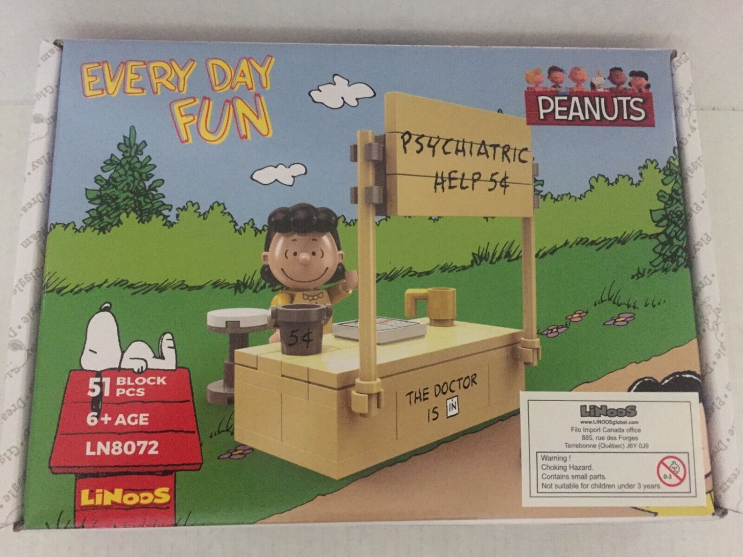 New Peanuts Lucys Psychiatric Booth Building Set 51 Pieces 5432