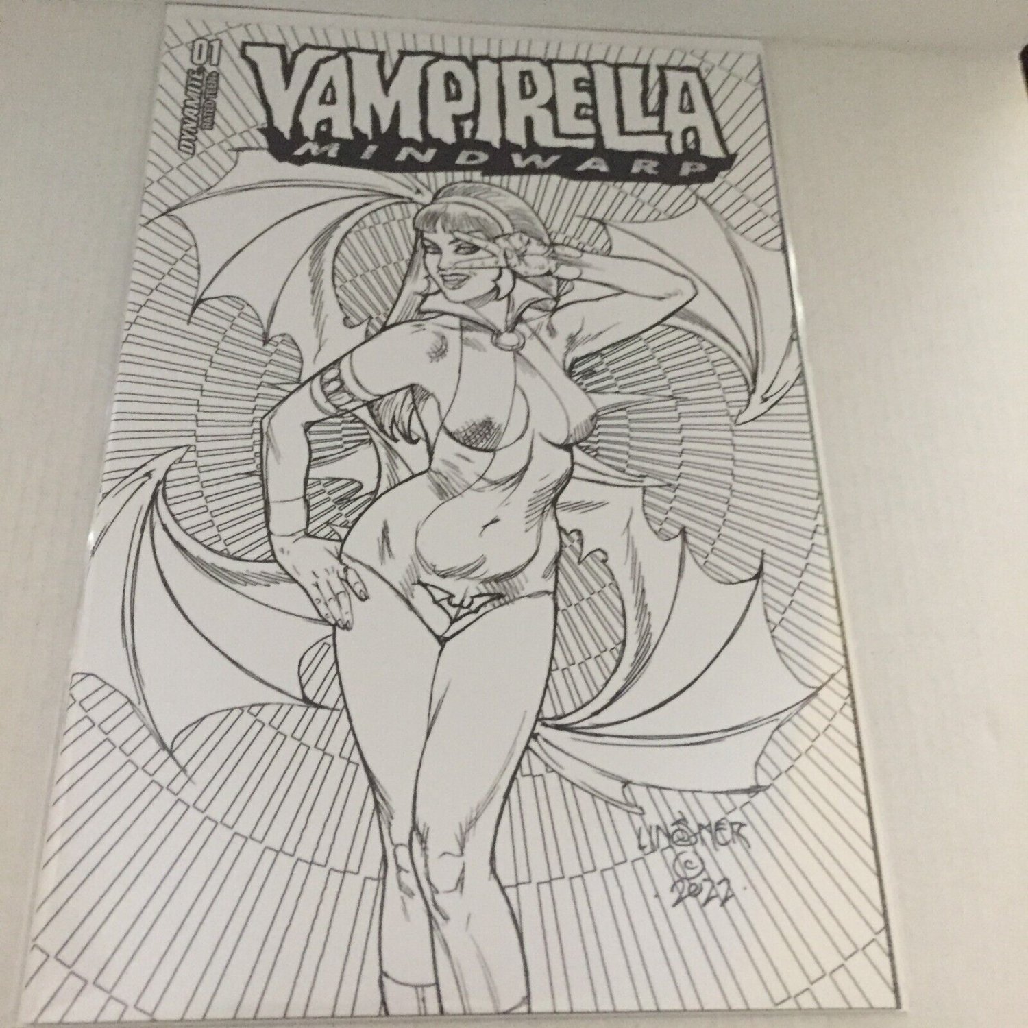 2022 Dynamite Comics Vampirella Mindwarp Linsner Ratio 1:30 B&W Variant #1