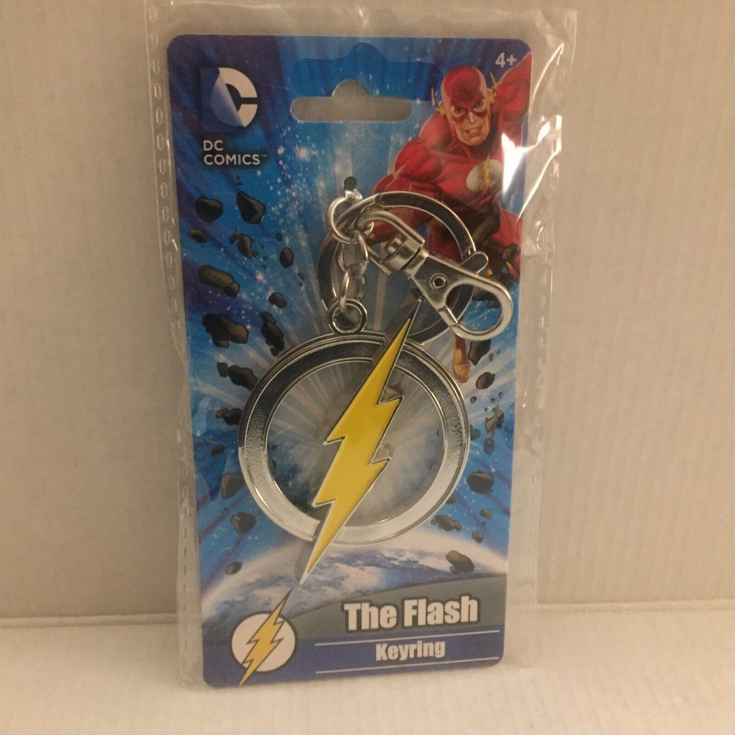 NEW DC The Flash Logo Pewter Keyring