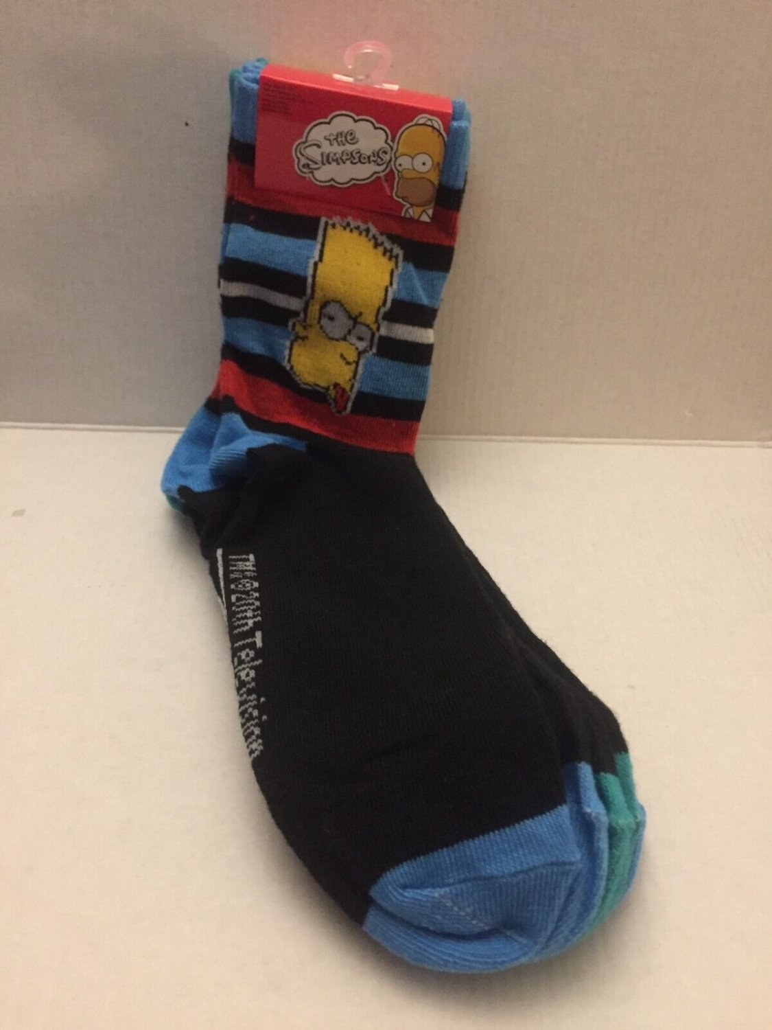 NEW Men's The Simpsons Bart * Homer Crew Socks - Shoe Size 6-12